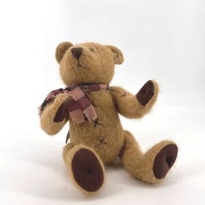 Dan Dee 100th Anniversary Posable Jointed Fuzzy Plush Stuffed Bear Brown 14"